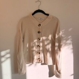 Madewell Cream Button-Up Women's Cardigan Sweater, Size Small
